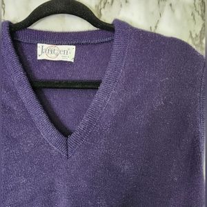 Vintage VTG Retro Jantzen Large Sweater Vest Dark Royal Purple